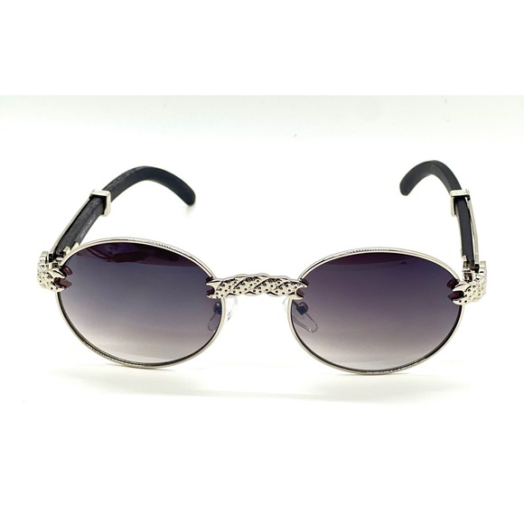 Men Sunglasses Silver Metal Frame Designer‎ Style Outdoor Casual Model Migos New - Picture 3 of 4